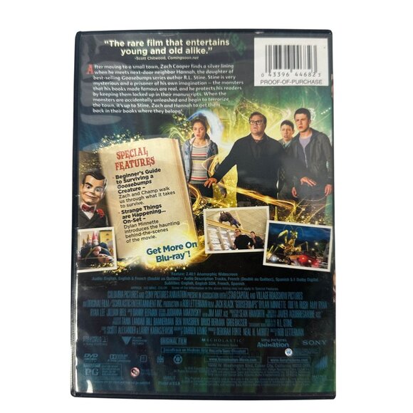 Goosebumps DVD Movie 2015 Jack Black PG Action Comedy Thriller Sony Pictures - Picture 2 of 7